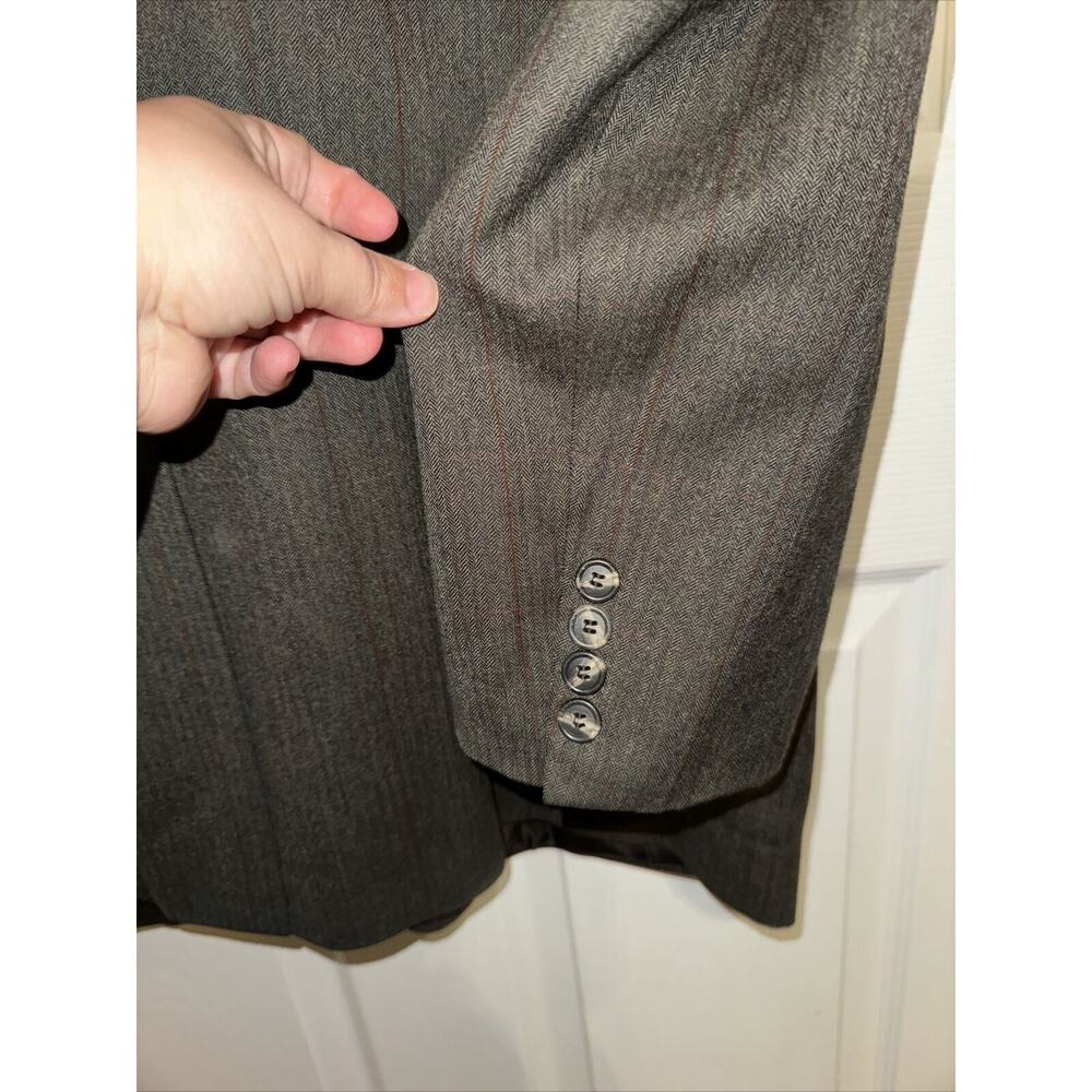 VTG Burberrys Sport Coat Jacket Blazer‎ Pinstripe 46L 2 Button USA Wool - Picture 6 of 10